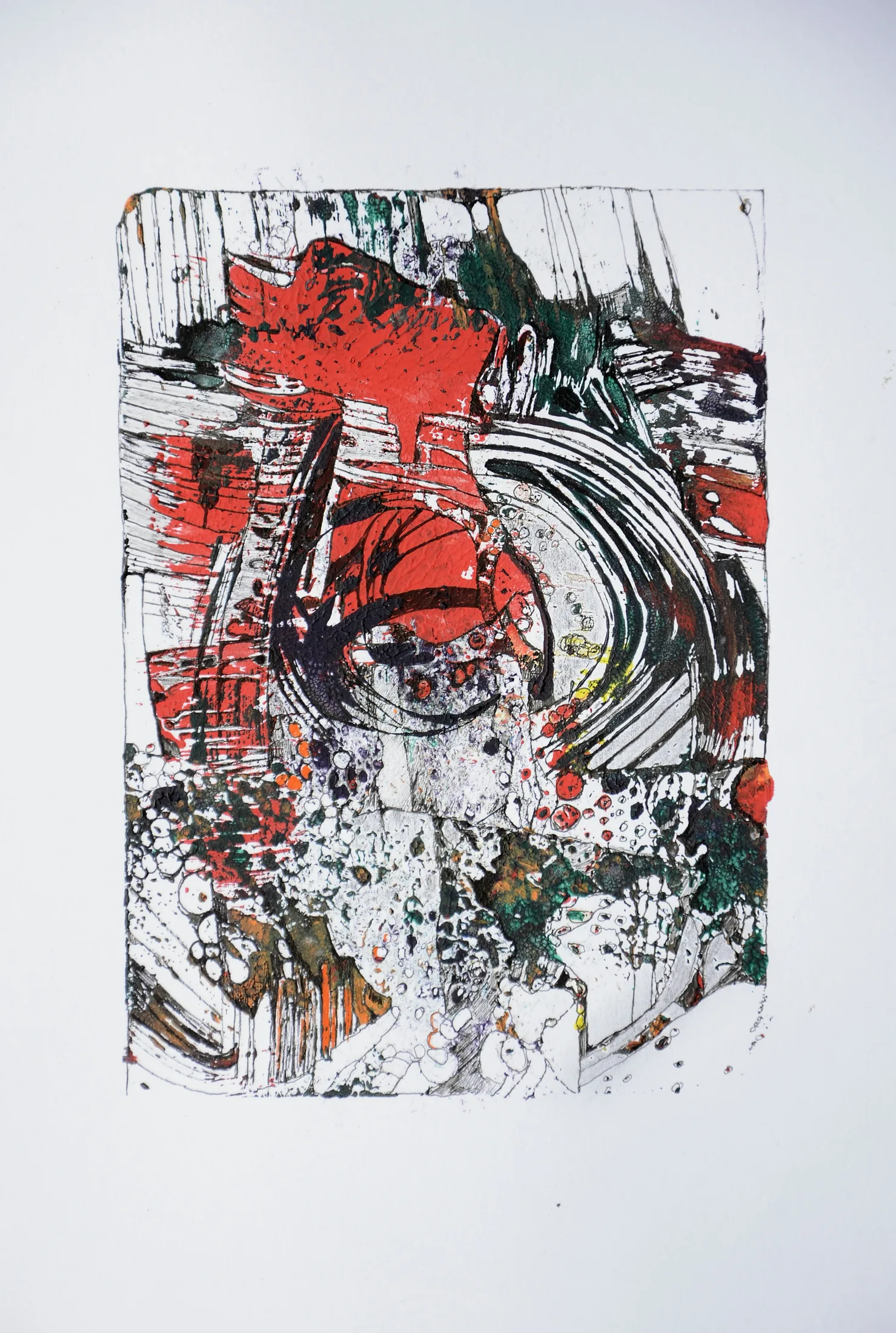 rosso,acryl,tusche auf papier .Din a4,2015